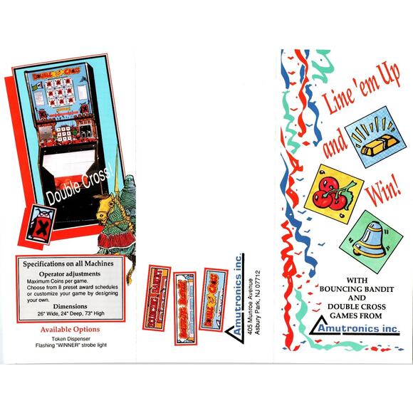 1980s Amutronics Inc Arcade Game Flyer Bouncing Bandit Double Cross - Picture 2 of 2